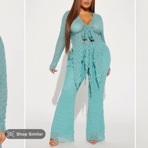 Past Time Pant Set - Teal
